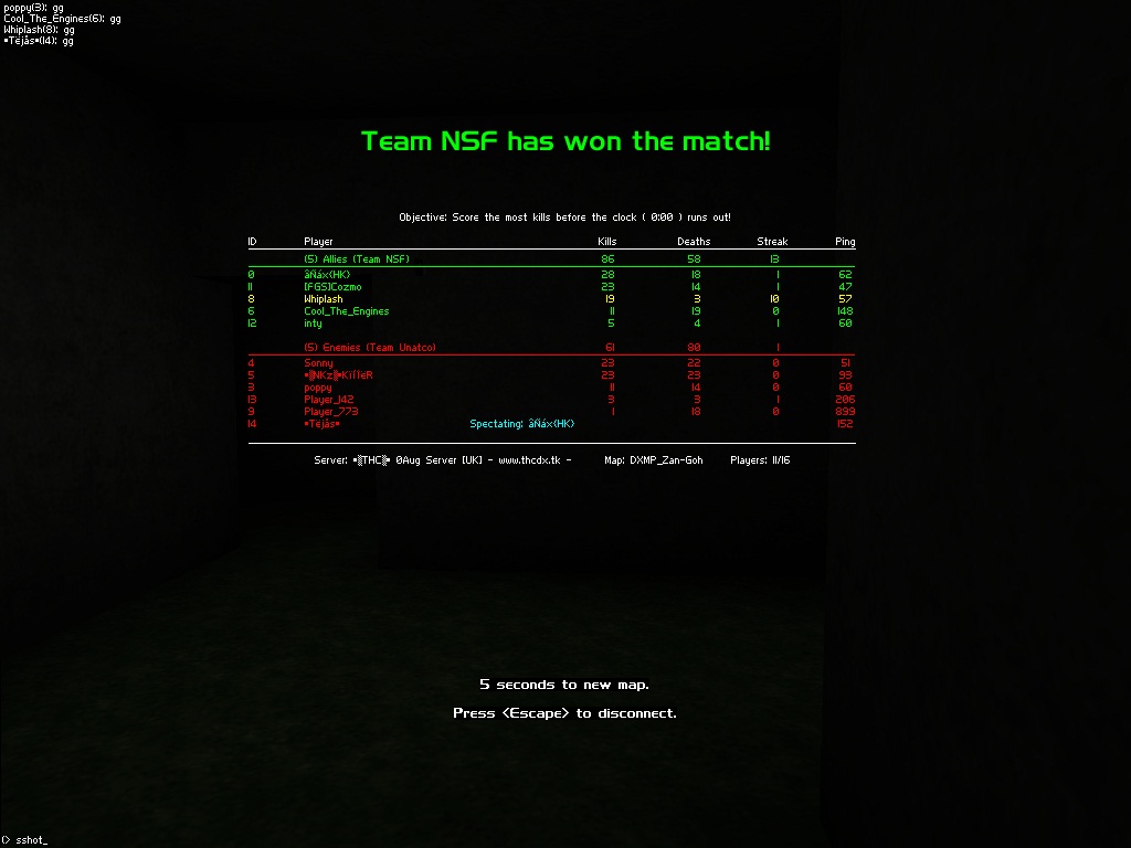 Whipping the other team in Zan Goh.